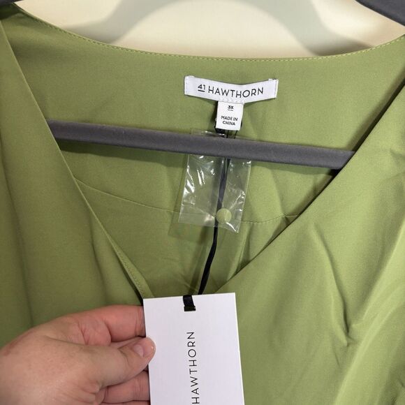 41 Hawthorn Stitch Fix Short Sleeve Dress Size 3X Womens Sage Green NWT - Picture 7 of 9